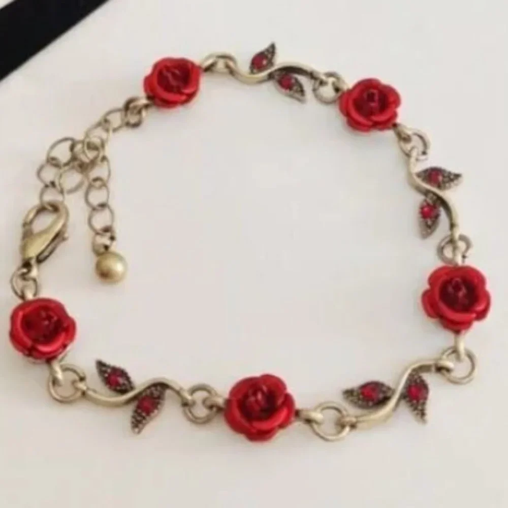 Beautiful Betsey Johnson Rose Necklace, Bracelet Earring Set - Picture 2 of 4